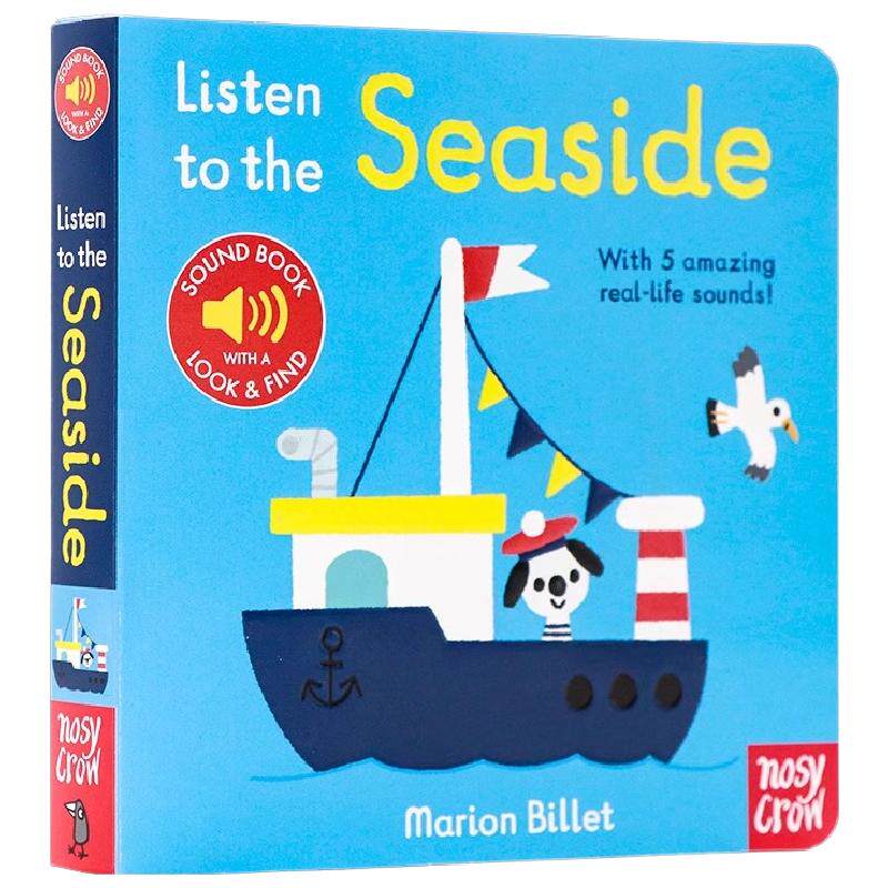 我的小小音乐厅系列 聆听海边 英文原版 Listen to the Seaside 触摸发声书 儿童乐感启蒙音乐纸板书宝宝触摸会发声有声 Nosy Crow
