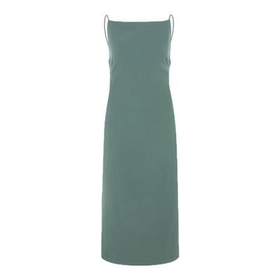 INSPIRE绿色吊带露背长款连衣裙