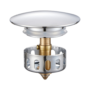 浴缸下水过滤网塞头全铜弹跳塞头网篮弹跳盖淋浴桶浴盆下水器塞子