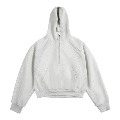 短款360g连帽半拉链显肩宽卫衣