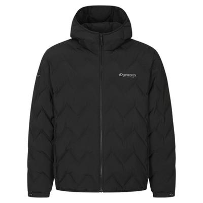 Discovery探索户外鹅绒羽绒服绗缝连帽防寒服保暖外套男25冬新款