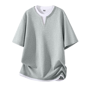 班尼路SK华夫格短袖男t恤春夏休闲假两件半袖内搭宽松男士打底衫A