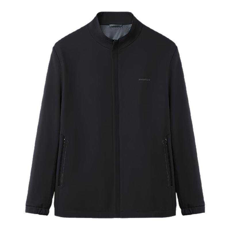 HLA/海澜之家轻商务牛奶丝行政夹克25秋冬新印花立领干部外套男装