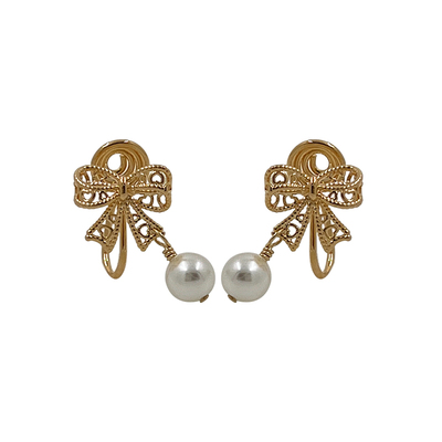 蕾丝蝴蝶结珍珠蚊香盘耳夹
