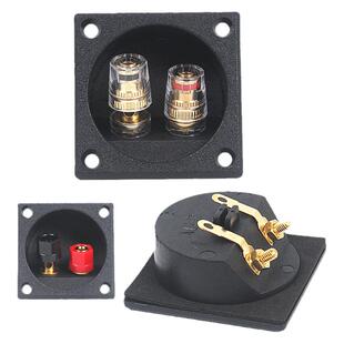 二位音箱正方形接线盒接线柱喇叭线分频器接线板接线端子开孔49mm