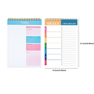 Daily Planner Meal Book Schedule Coil Notepad Weekly