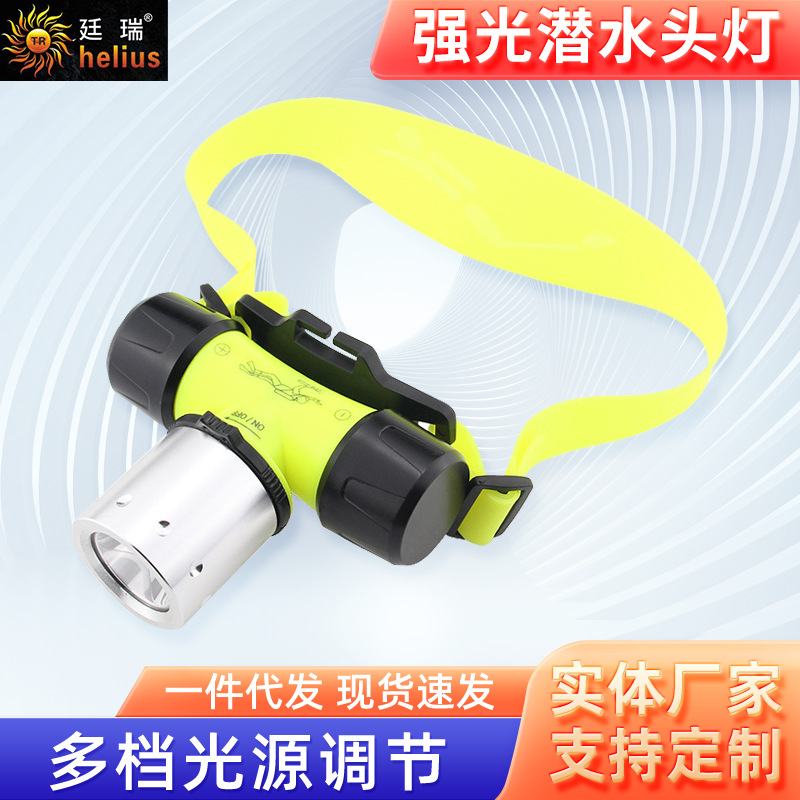 厂家供应批发T6铝合金强光充电头灯磁控户外LED10W潜水