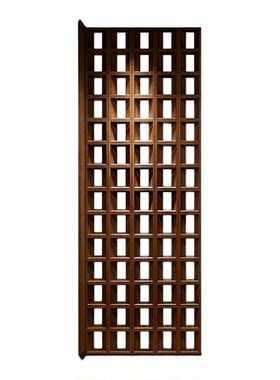 新中式方格实木落地屏风隔断