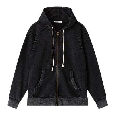 重磅炒雪花蜡染开衫卫衣外套