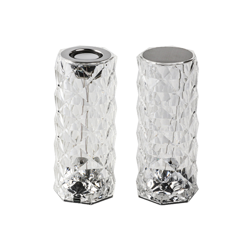 紫色氛围灯书房卧室高颜值装饰台灯水晶切割蓝牙柔光音响听歌伴眠