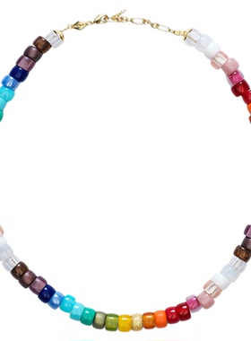 XTASTE 丹麦 ANNI LU 彩虹玻璃珠项链锁骨链原创设计时尚配饰女生