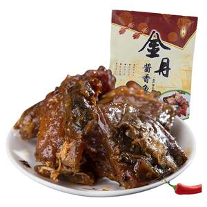 美食常德金丹酱香鱼辣卤香辣酱板鱼块鱼排湖南特产好吃的零食小吃