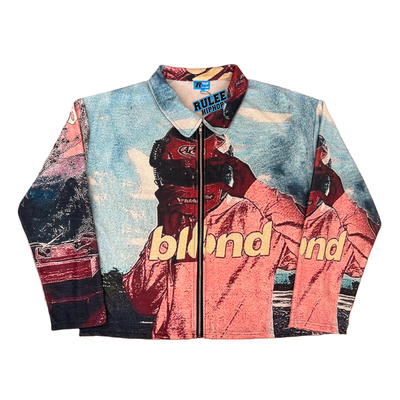 RULEE黑怕 Frank Ocean  Blonde 嘻哈印花喷印拉链秋冬外套长袖