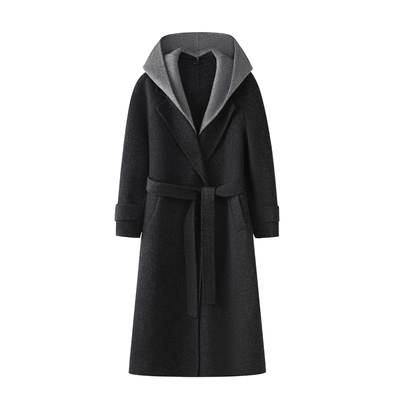 双面呢羊绒大衣女中长款羊毛