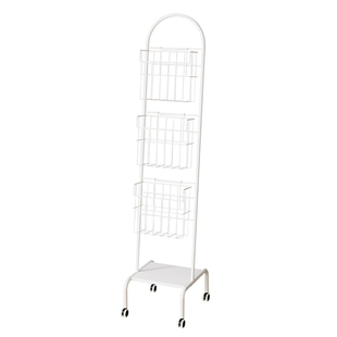 可移动书架置物架办公室资料架收纳架家用带轮落地简易书柜报刊架