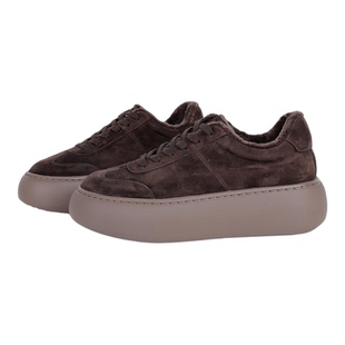 MantenerGran厚底增高休闲板鞋女加绒保暖德训鞋复古毛毛鞋MG女鞋