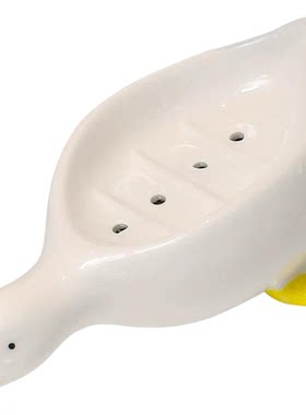 可爱鸭子陶瓷肥皂盒沥水家用卡通卫生间洗澡香皂盒皂碟置物架摆件