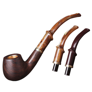 合旺流云实木三用烟斗手工过滤传统老式男士旱烟袋烟杆石楠木烟斗