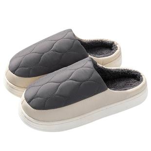防水棉拖鞋男士秋冬季保暖室内家居外穿2024新款踩屎感棉拖鞋女士