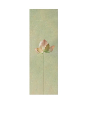 中古风宋代美学复古禅意荷花图装饰画画心屏风细长条自粘墙贴壁画