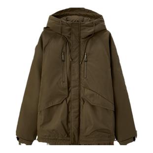 森马棉服男防风三防外套短款工装山系户外登山连帽上衣冬装轻薄款