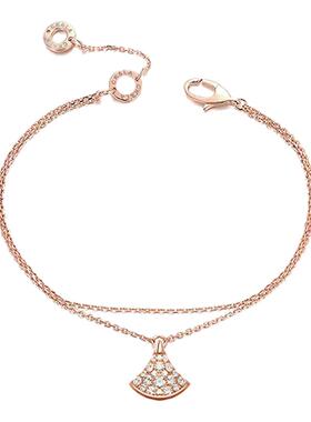 周珍珍复古满钻小裙子双层手链