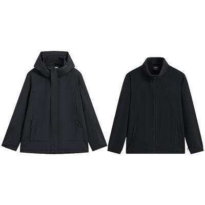 特步户外两件套男外套保暖夹克