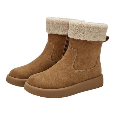 达芙妮雪地靴冬季加绒鞋子棉鞋