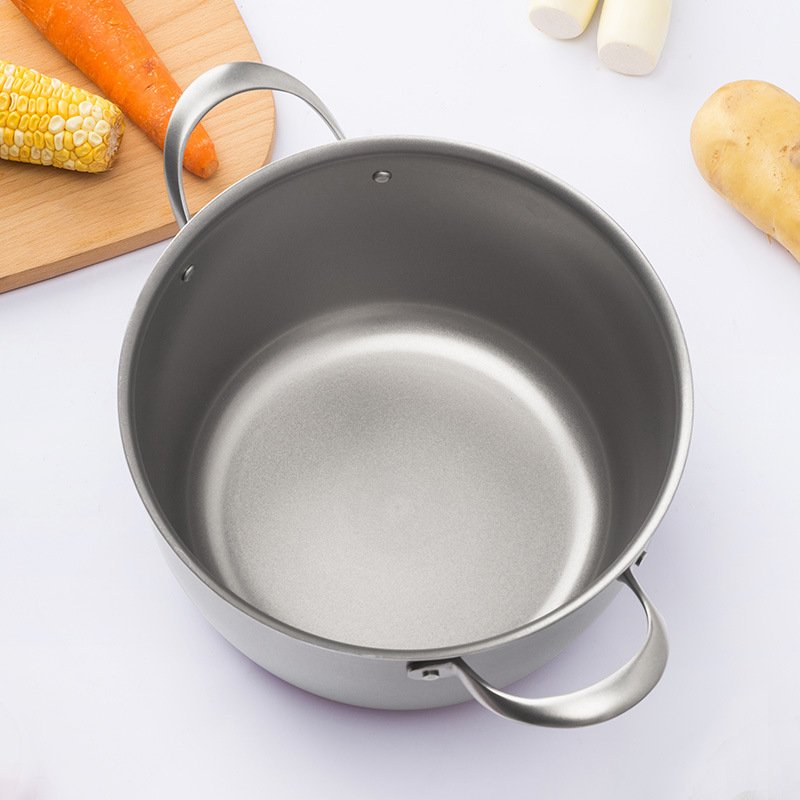 Ti-Yi钛艺 复合纯钛汤锅煮面锅燃气电磁炉通用汤锅大24cm平底汤锅