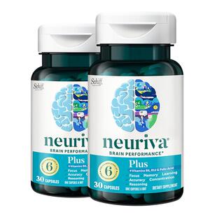 Neuriva脑动力纽睿华强效plus补脑辅助改善注意力准确力30粒2瓶装