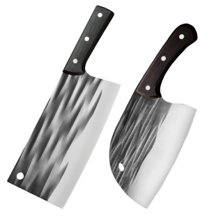 锻打斩切刀圆头家用菜刀杀鱼刀厨师专用砍切女士锋利切菜切肉片刀