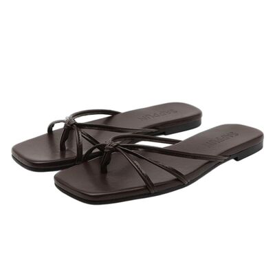 韩国制露趾平底沙滩拖鞋