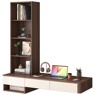 卧室悬浮飘窗书桌书柜一体梳妆台组合收纳储物柜窗台改造神器7L52