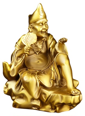 纯铜济公活佛客厅摆件家用供奉