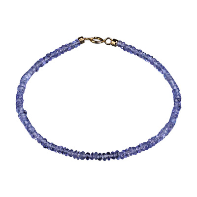 可卿珠宝坦桑石手链素面18K金