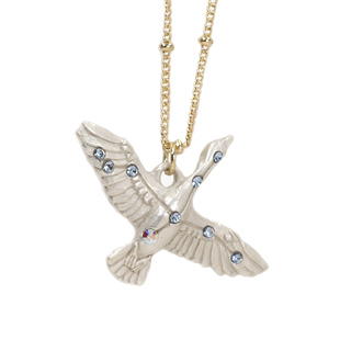 palnart poc日本镶钻鸽子猫头鹰天鹅座个性百搭气质锁骨项链