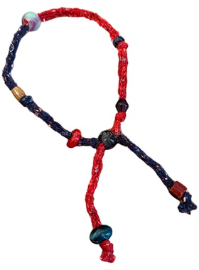 复古针织毛线串珠抽拉项链毛衣链