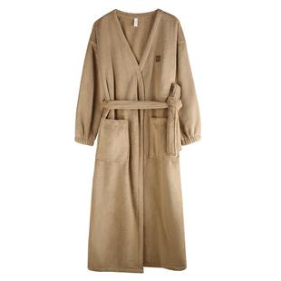 轩靓【抗静电】法兰绒睡袍女冬季加绒加厚保暖新款睡衣珊瑚绒浴袍