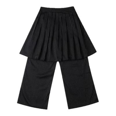 local aliens外星沙龙美式复古假两件西装裤阔腿垂坠感条纹拖地裤