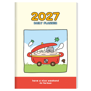 2027年卡通日程本100G特种纸可爱便携记事本学生计划本A5/B5涂鸦卡通动漫书写笔记本日程表学习计划时间管理