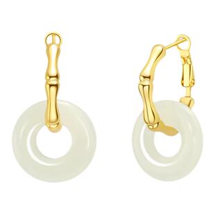 宫主平安扣竹颜耳环和田玉国风耳饰送妈妈送闺蜜