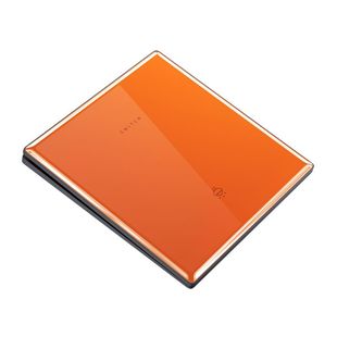 国际电工橙色钢化玻璃开关插座面板86型家用墙上一开错位五孔双控