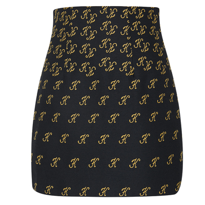 KD女黑金开衩针织半身裙