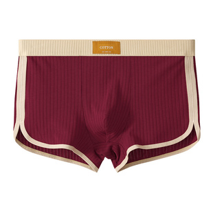 2025新款内裤男纯棉透气红色平角短裤衩亲肤运动高档男生四角裤头