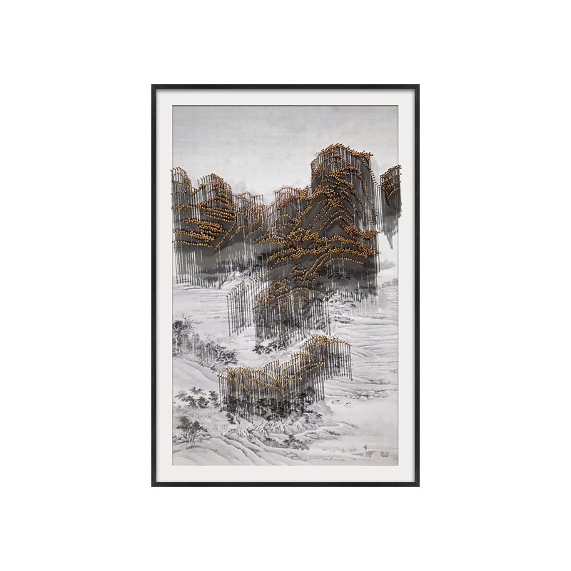 新中式钉子艺术画客厅玄关挂画