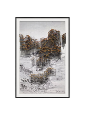 新中式钉子艺术画客厅玄关挂画