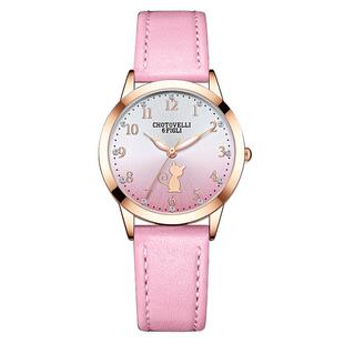 儿童手表女孩初中生学生只看时间10岁12可爱女童指针式防水石英表