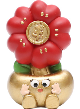 有钱花玄学摆件工位搭子树脂摆设