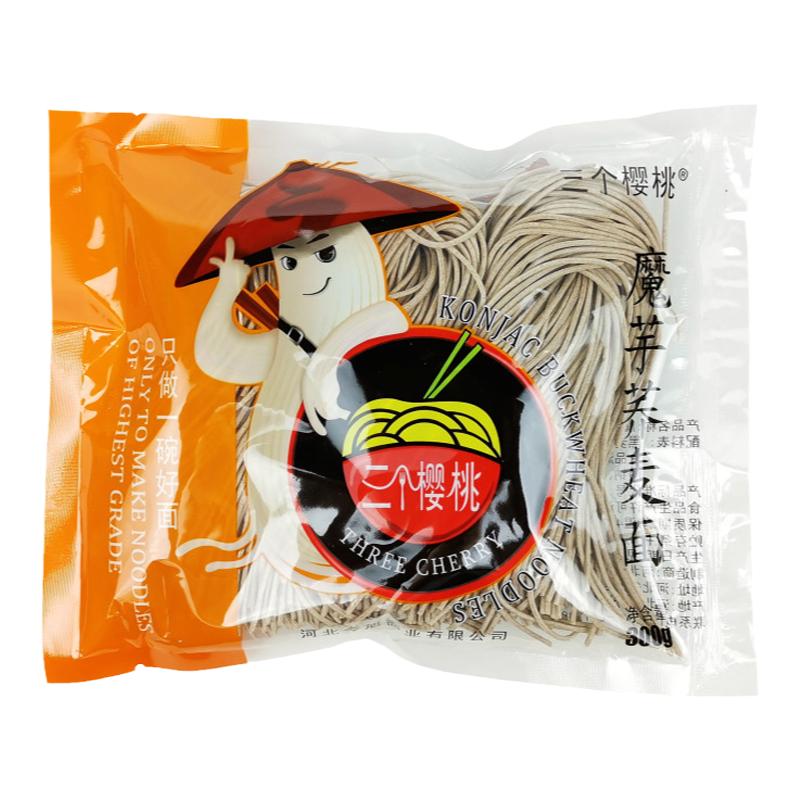 三个樱桃魔芋荞麦面待煮代餐0脂