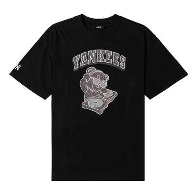 MLB情侣短袖小熊图案印花运动T恤